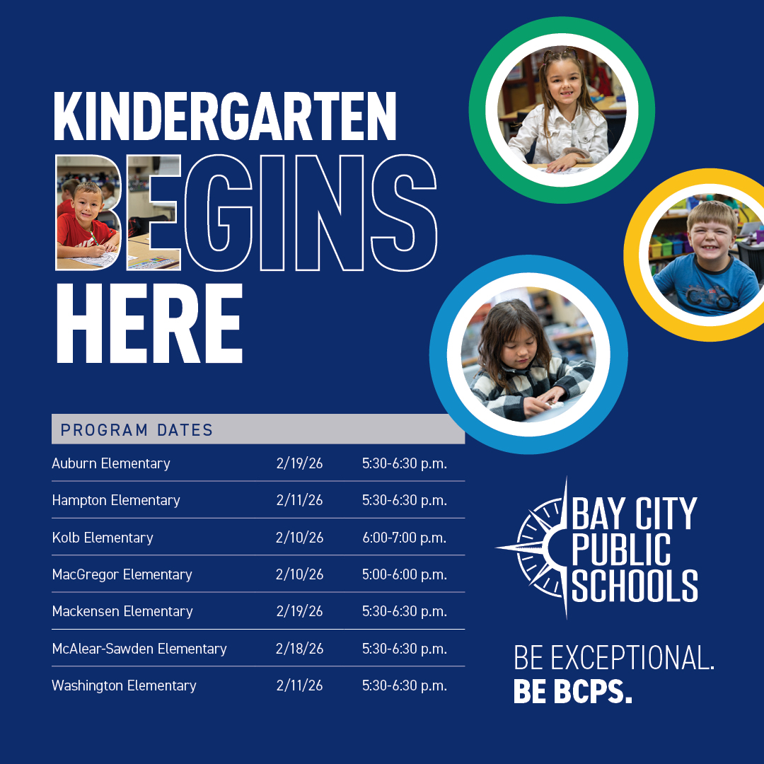 Photo of kindergarten students with parent meeting information